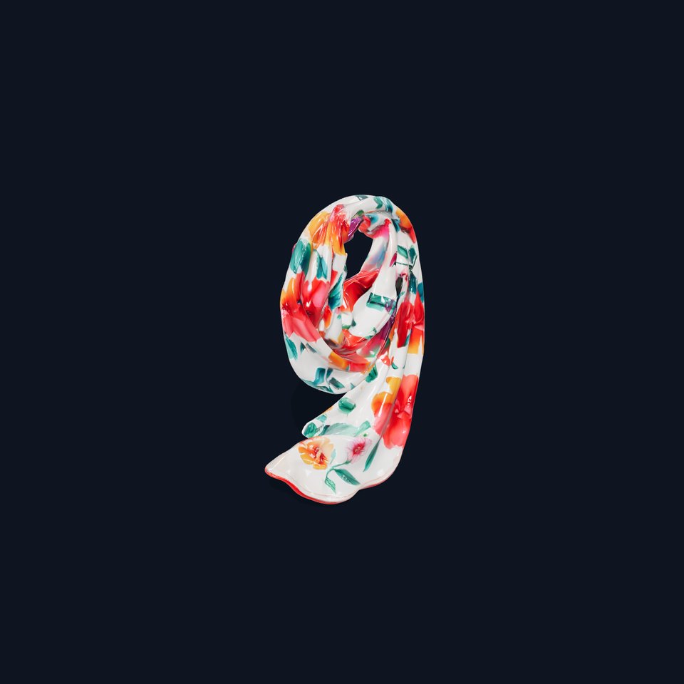 Vibrant Floral Scarf model pack